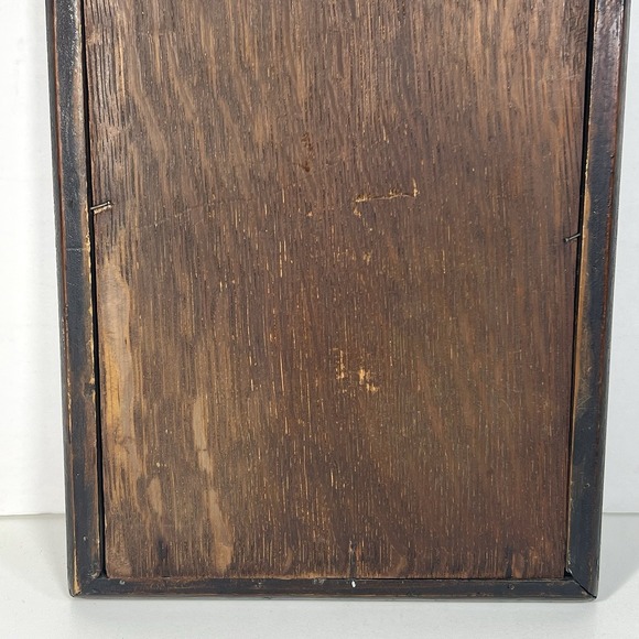 Antique Hand Carved Wood Framed Mirror Free Standing 7" x 10" Rustic Folk Art - Picture 12 of 12